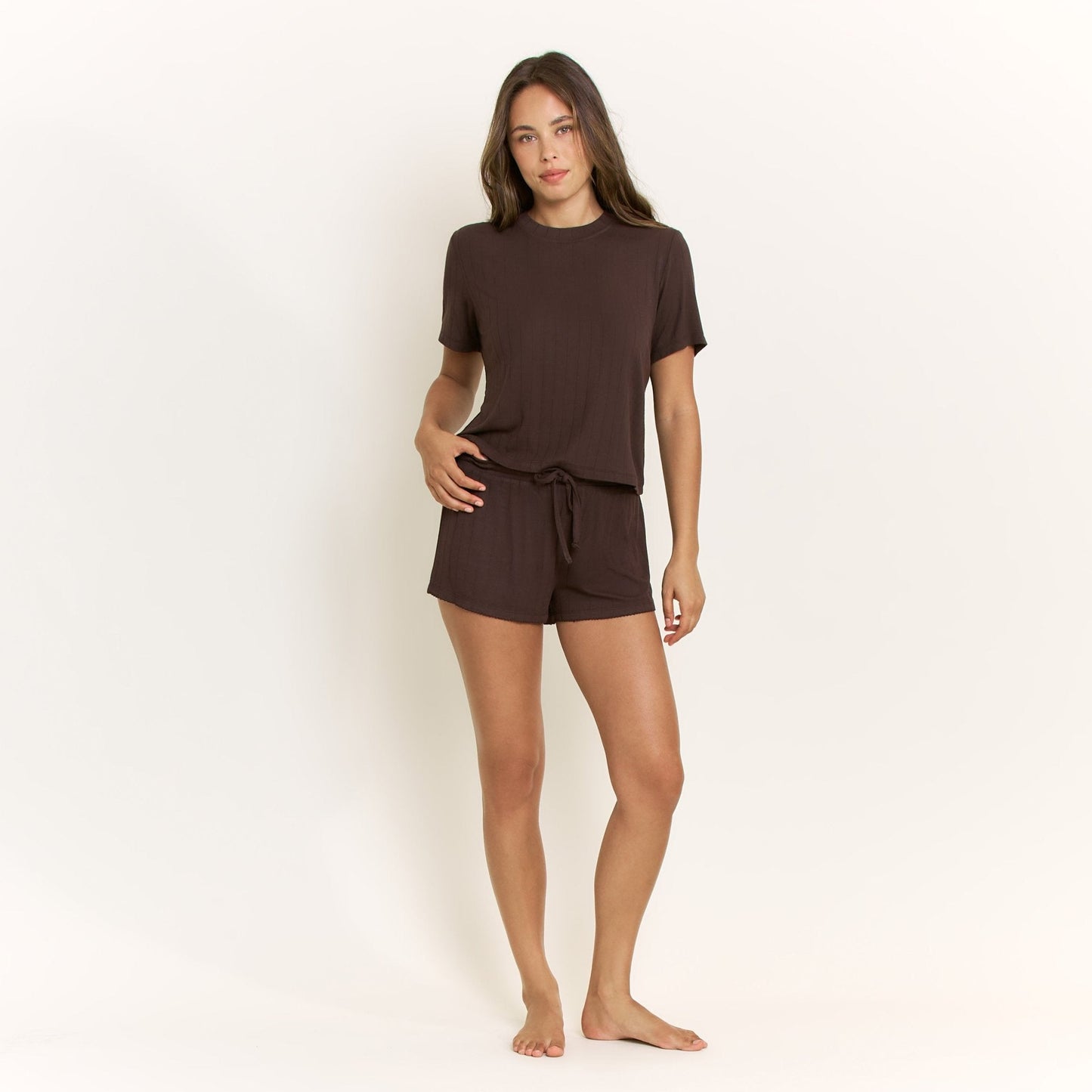Honeydew Cloud Modal Short in Chocolate