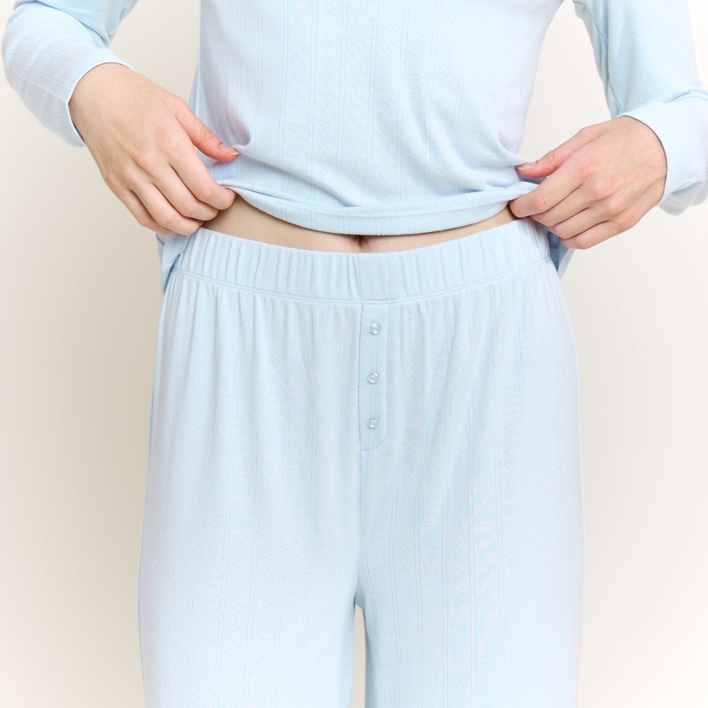 Honeydew Blissful Long Henley Set in Dreamy
