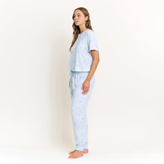 Honeydew Star Seeker Tee Jogger Set in Saltwater Sonata