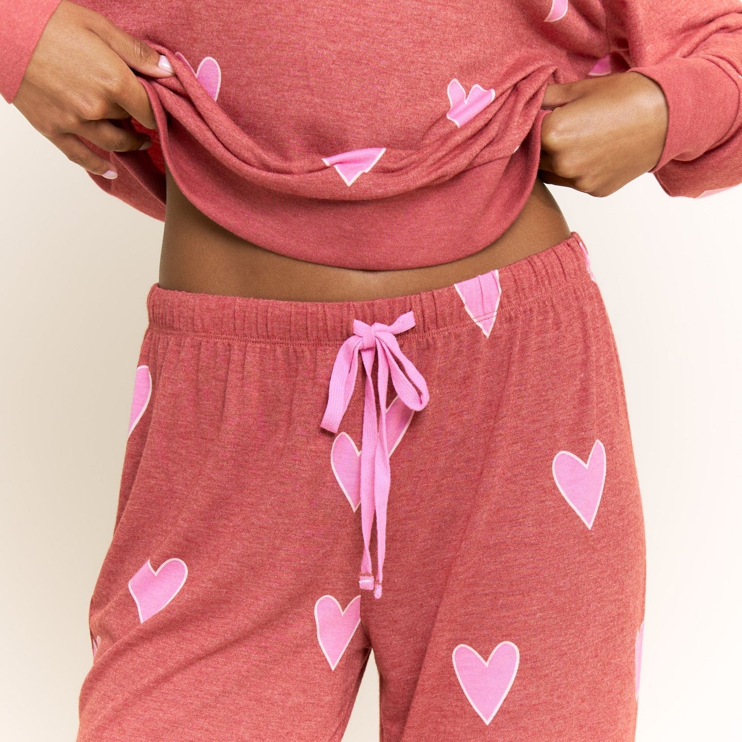 Honeydew Star Seeker Long Set in Cherry Hearts