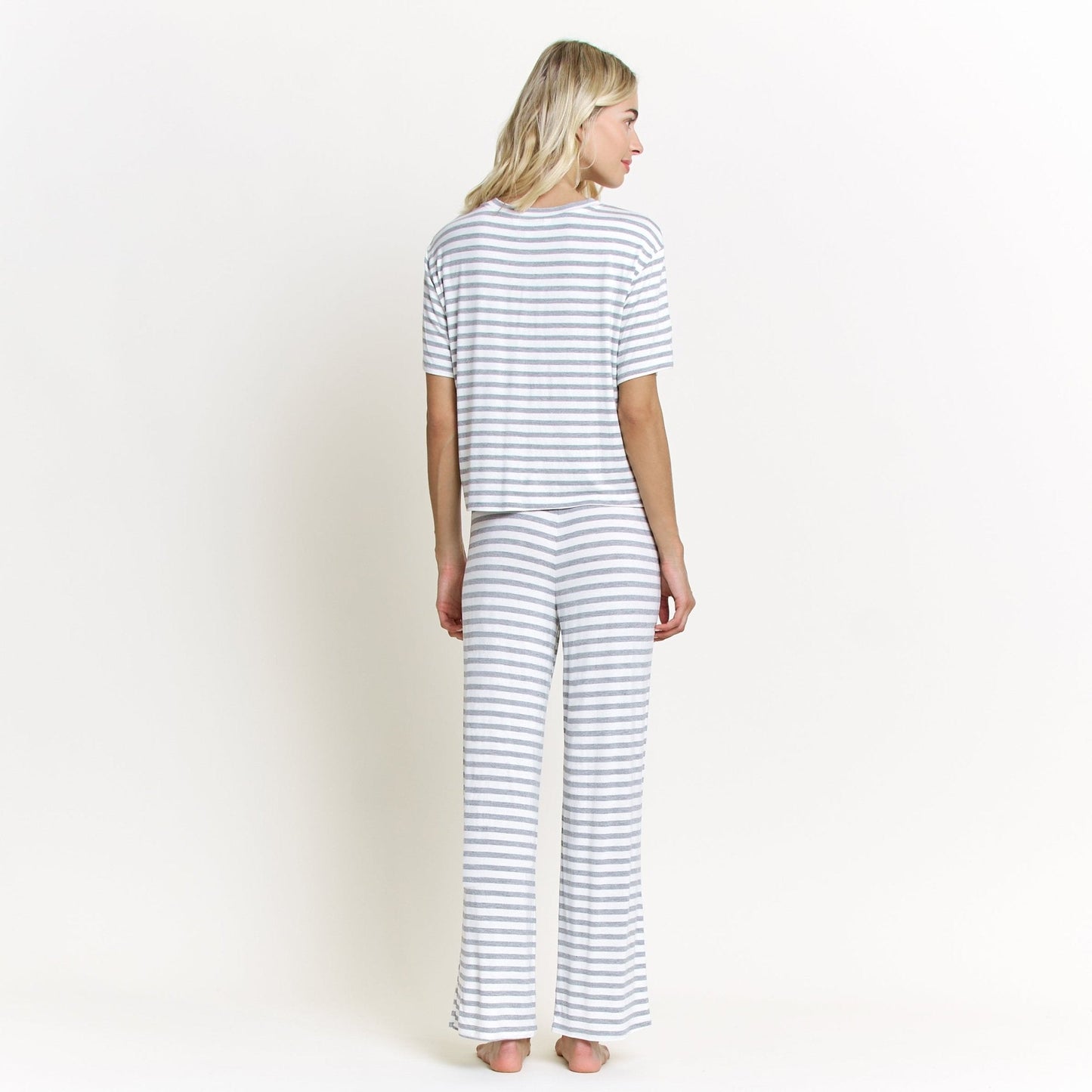 Honeydew All American Tee Pant Set In Ivory Stripe