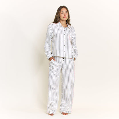 Honeydew Nap Era Pant in Ivory Stripe