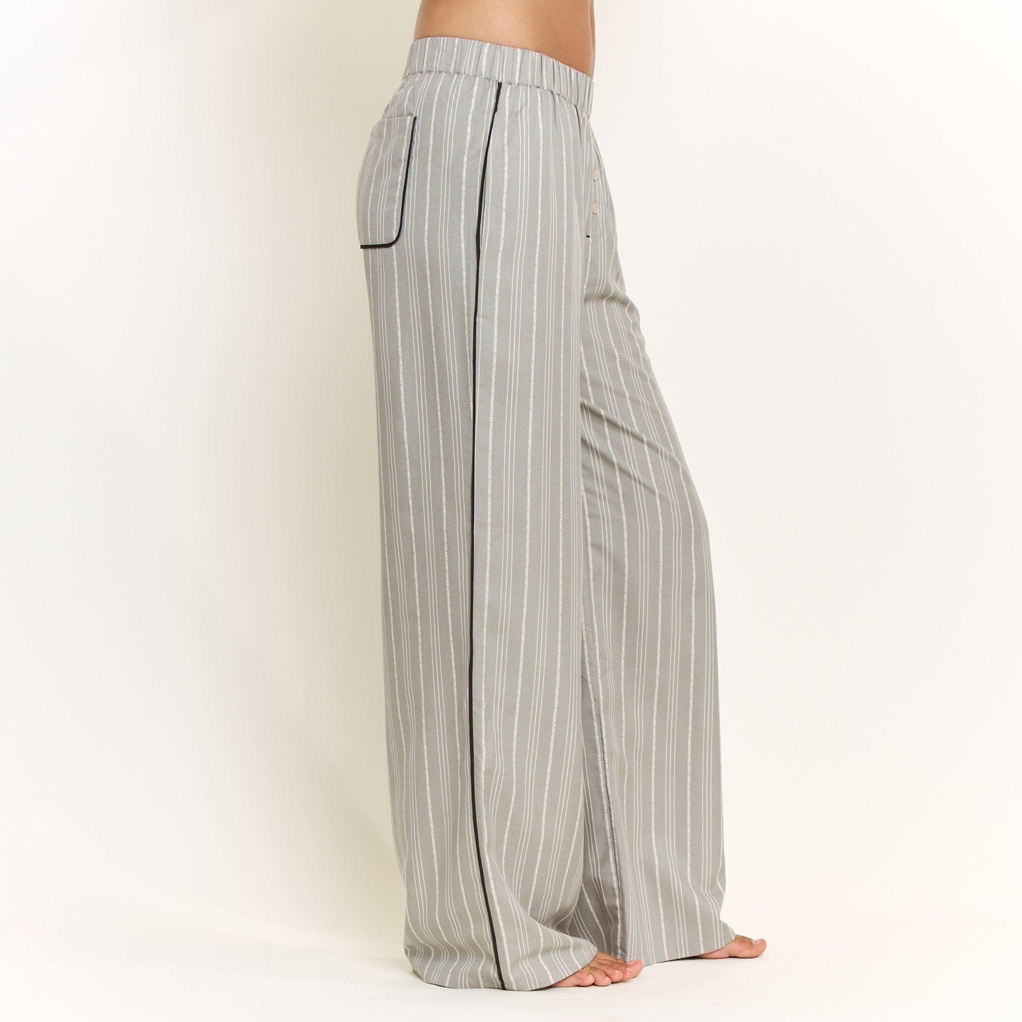 Honeydew Nap Era Pant in Soft Olive Stripe