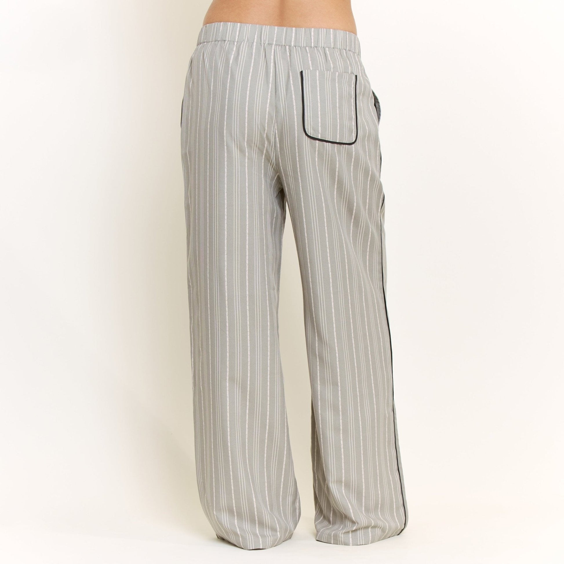 Honeydew Nap Era Pant in Soft Olive Stripe