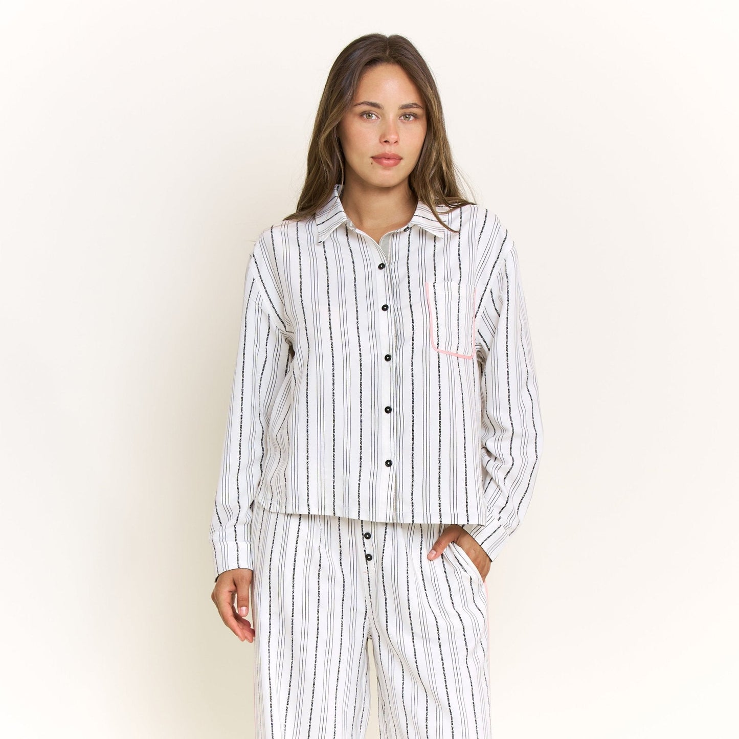 Honeydew Nap Era Long Sleeve Top in Ivory Stripe