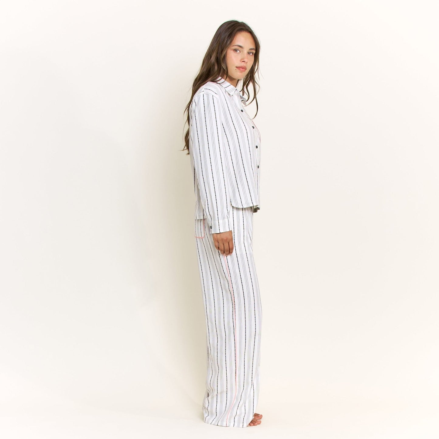 Honeydew Nap Era Long Sleeve Top in Ivory Stripe