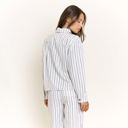 Honeydew Nap Era Long Sleeve Top in Ivory Stripe
