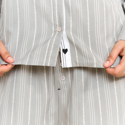Honeydew Nap Era Long Sleeve Top in Soft Olive Stripe