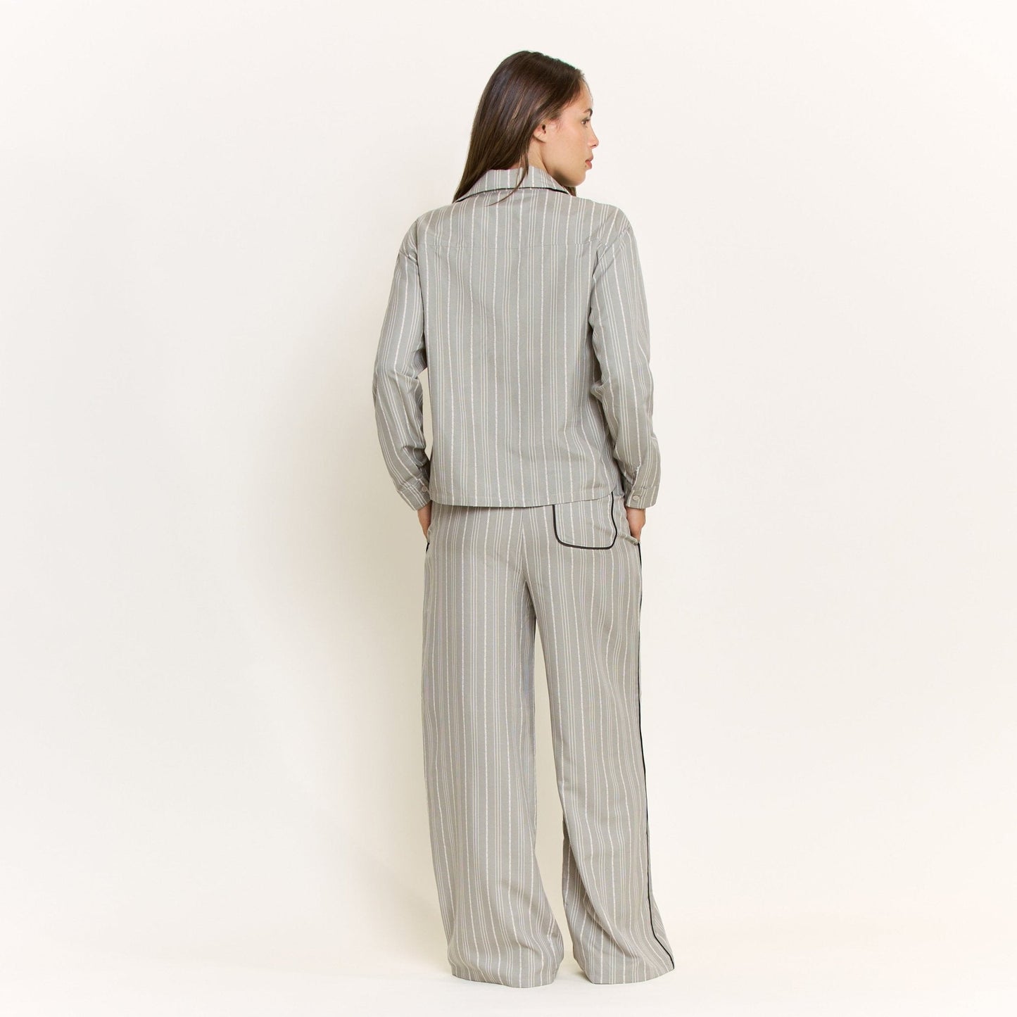 Honeydew Nap Era Long Sleeve Top in Soft Olive Stripe