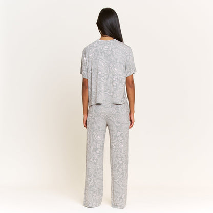 Honeydew All American Tee Pant Set in Soft Olive Paisley