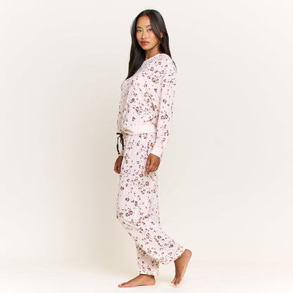 Honeydew Star Seeker Long Set in Powdery Peach Leopard