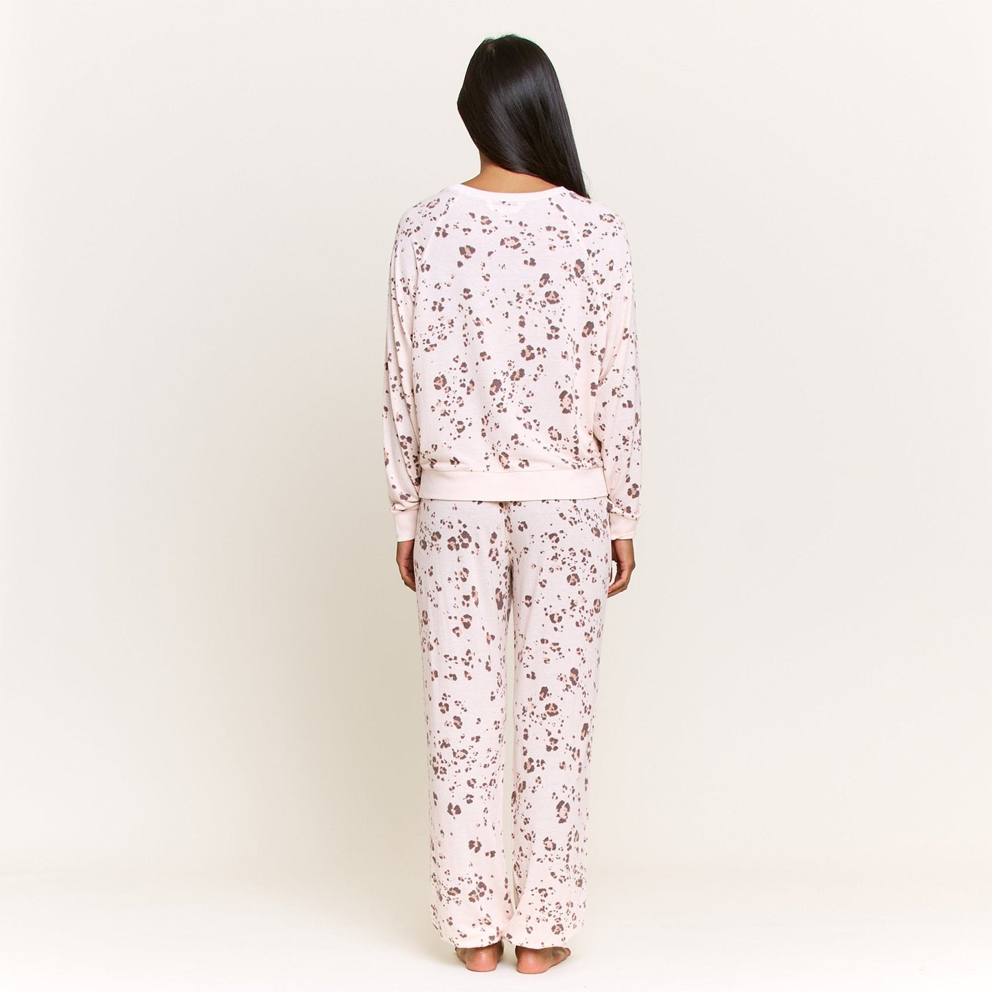 Honeydew Star Seeker Long Set in Powdery Peach Leopard