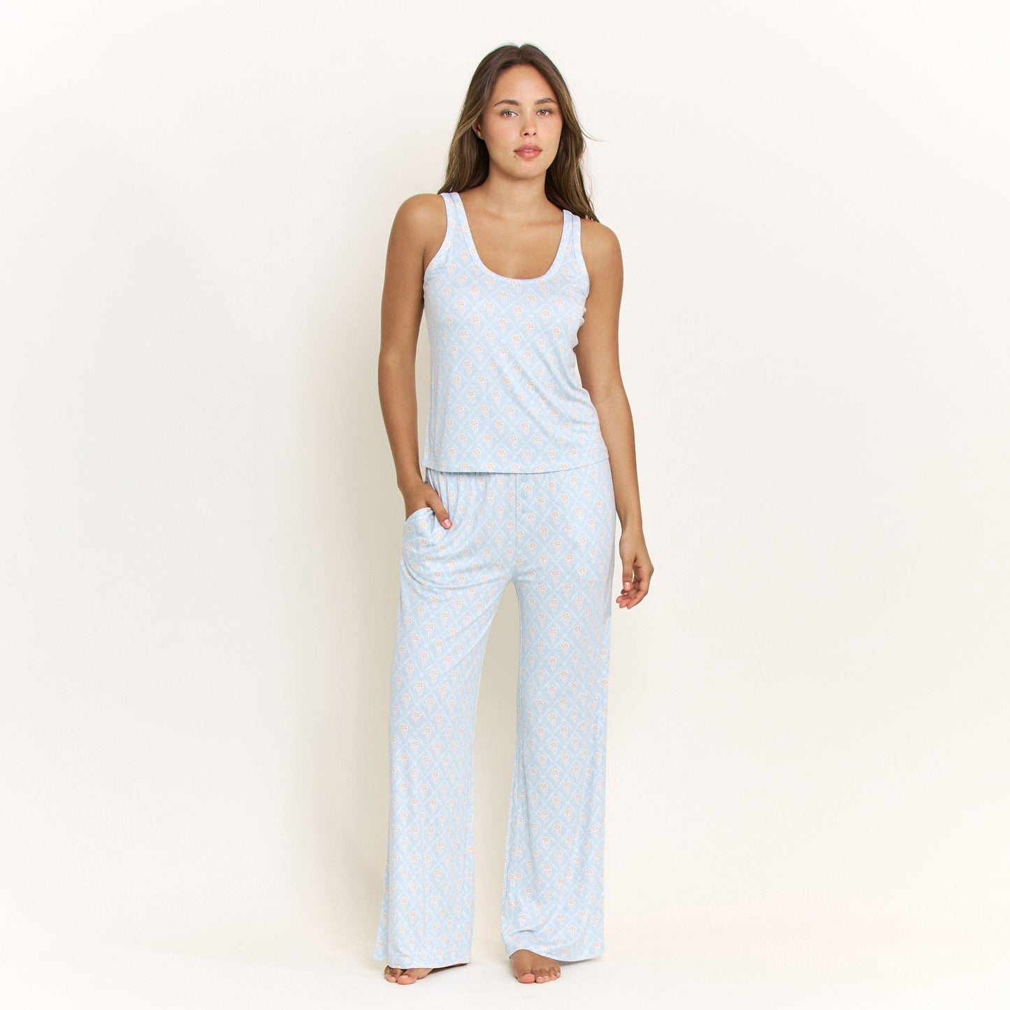Honeydew All American Tank Pant Set in Blue Sky Garden Floral