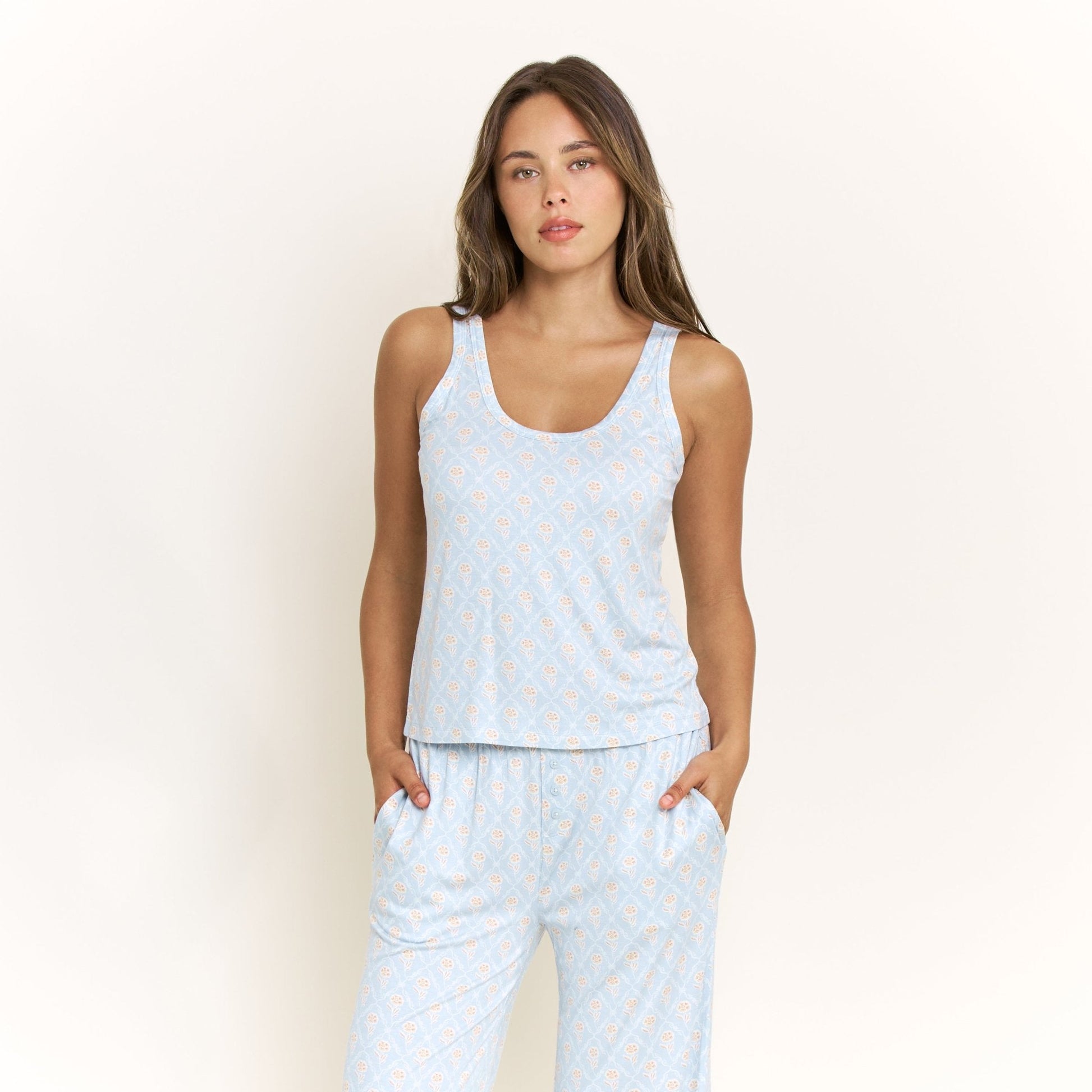 Honeydew All American Tank Pant Set in Blue Sky Garden Floral