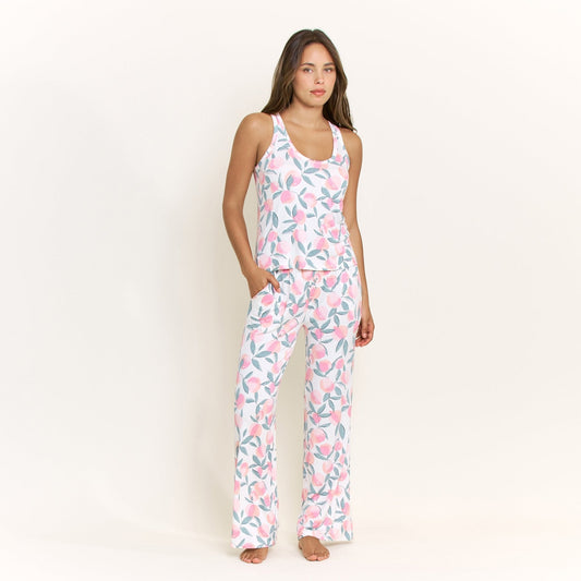 Honeydew All American Tank Pant Set in Ivory Peach Blooms