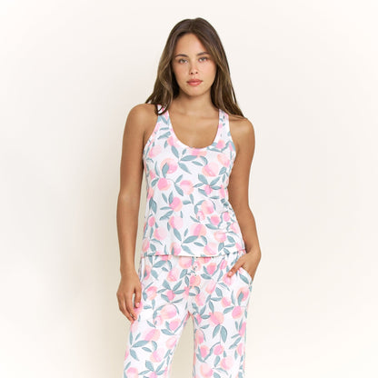 Honeydew All American Tank Pant Set in Ivory Peach Blooms