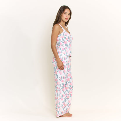 Honeydew All American Tank Pant Set in Ivory Peach Blooms
