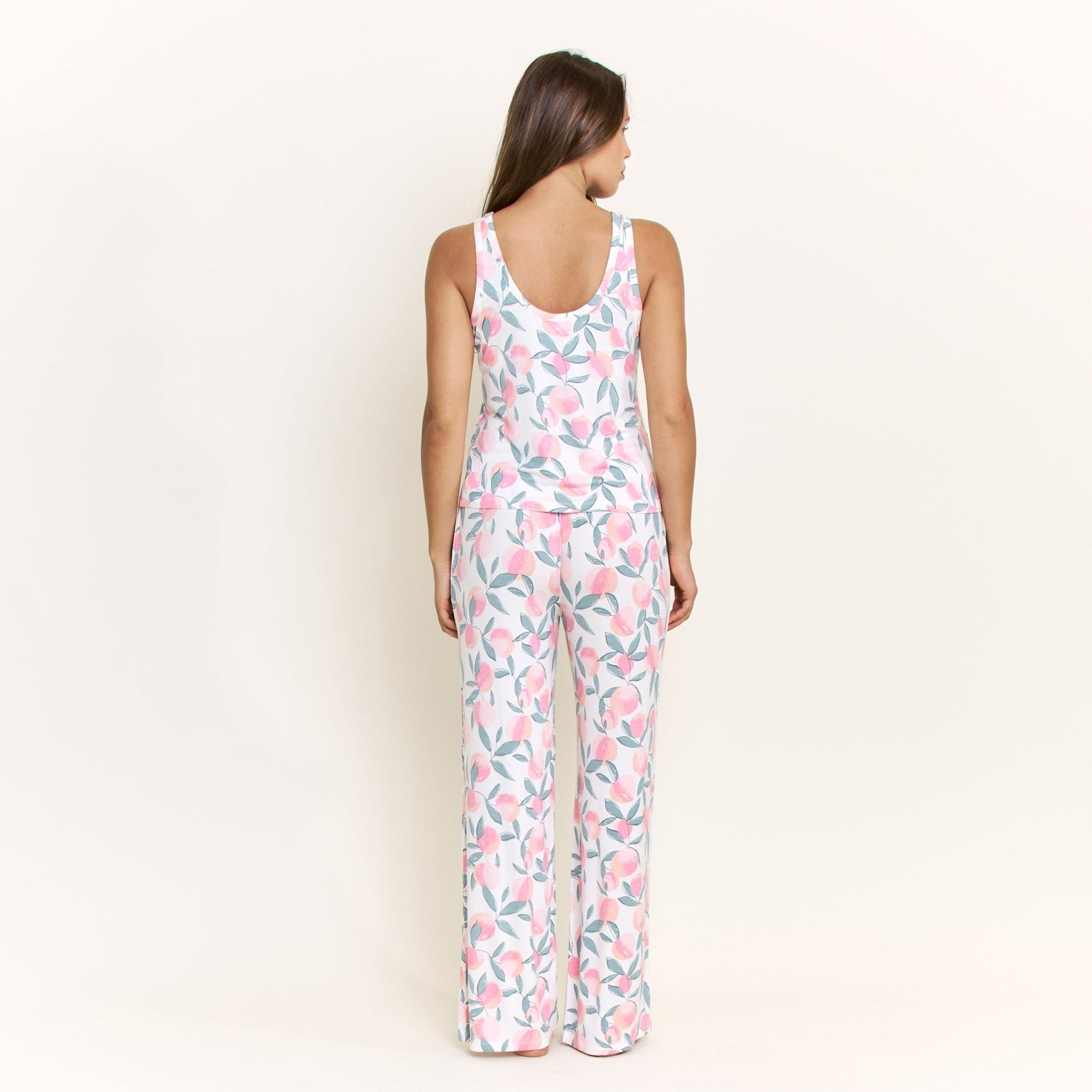 Honeydew All American Tank Pant Set in Ivory Peach Blooms