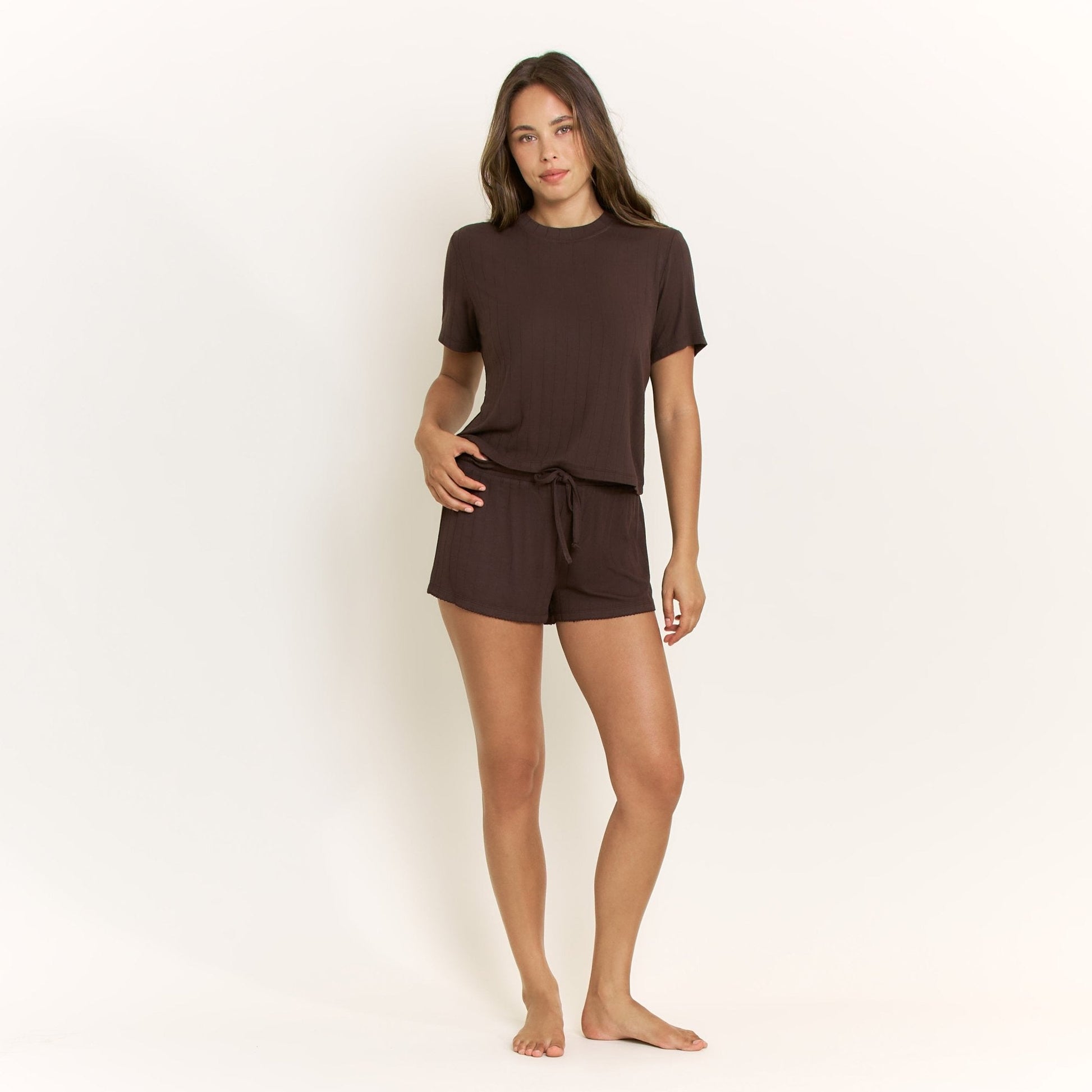 Honeydew Cloud Modal Short in Chocolate
