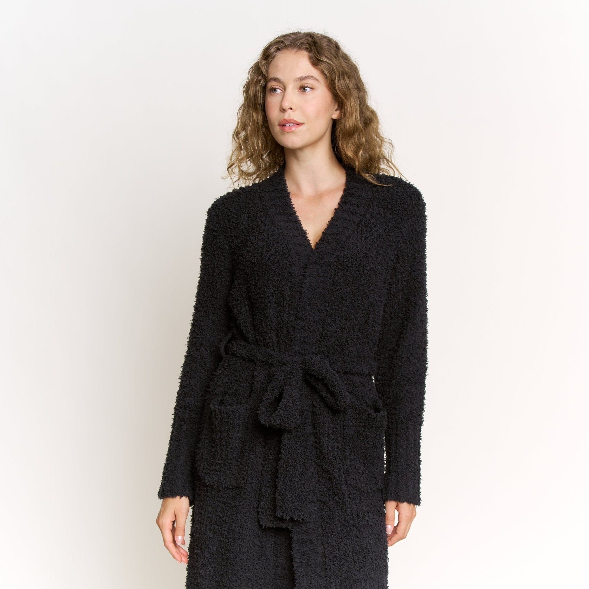Honeydew Morning Brew Robe In Black