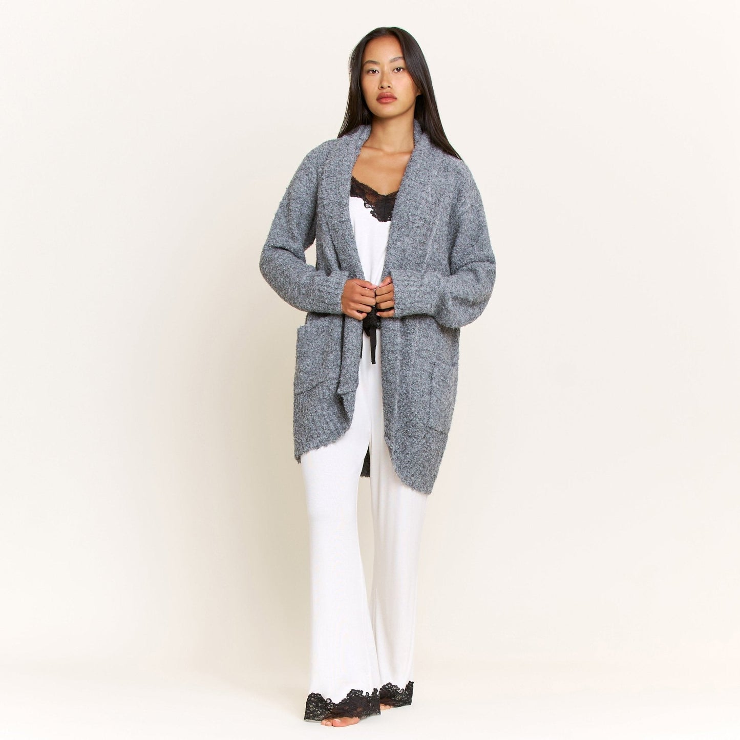 Honeydew Ready to Relax Cardigan in Heather Grey