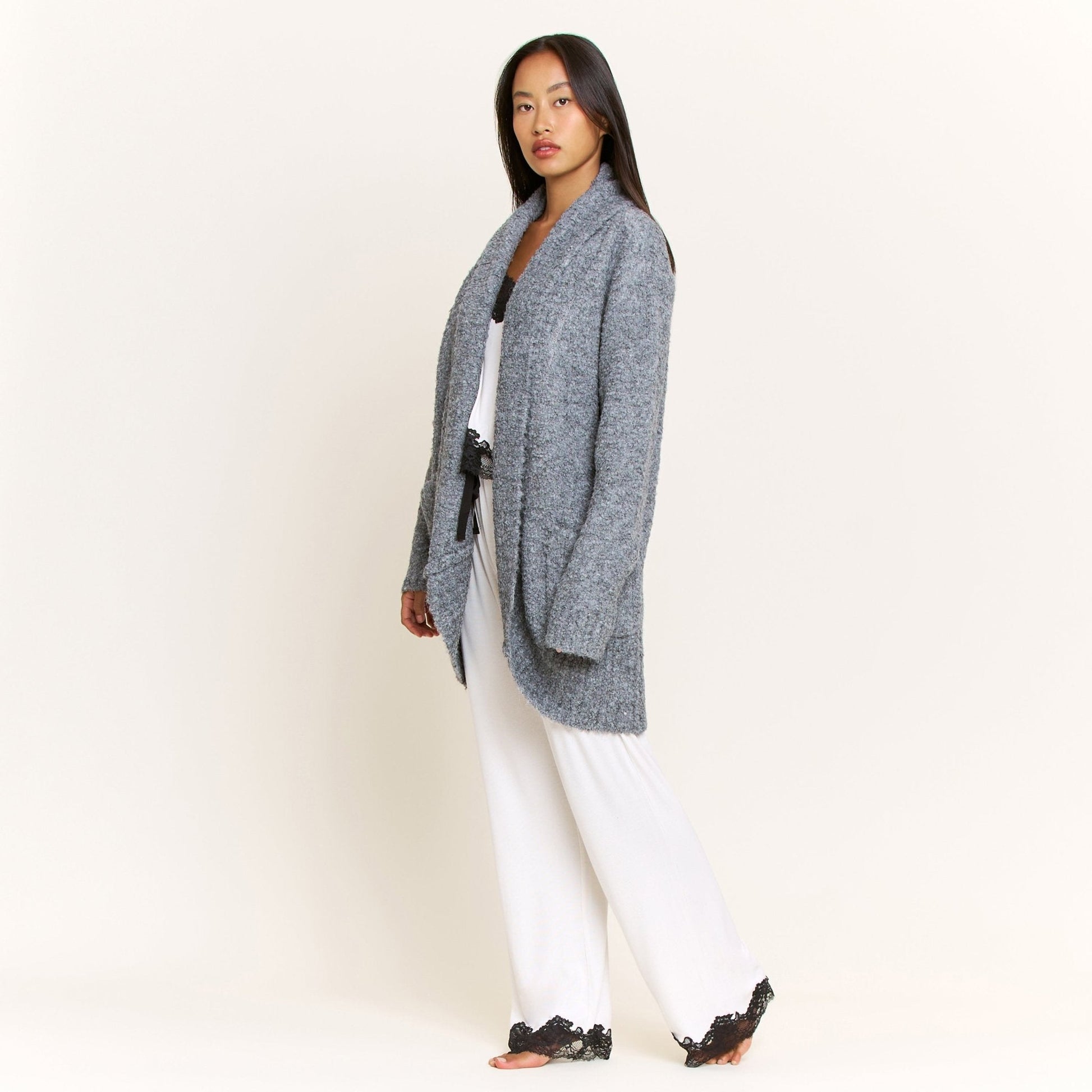 Honeydew Ready to Relax Cardigan in Heather Grey
