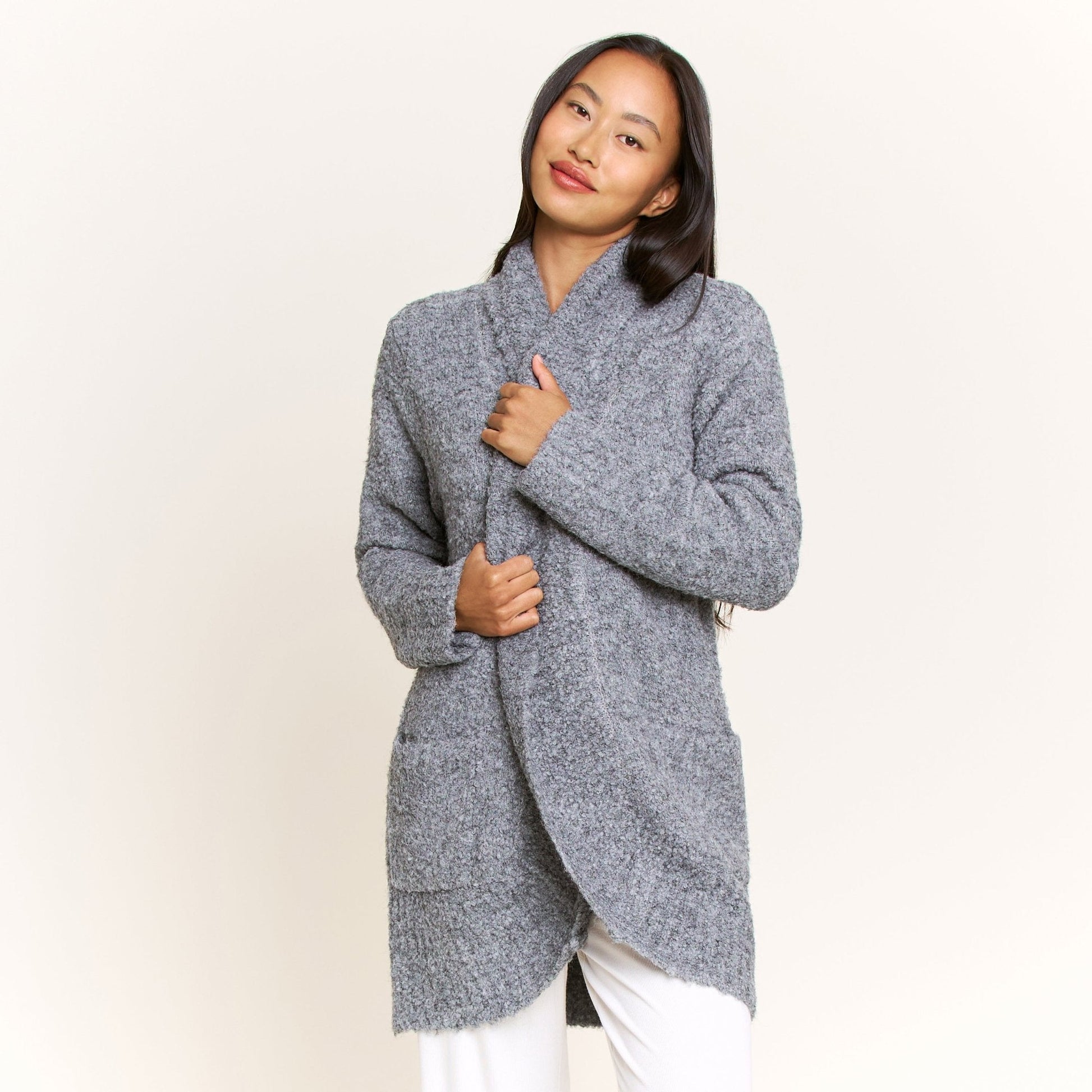 Honeydew Ready to Relax Cardigan in Heather Grey