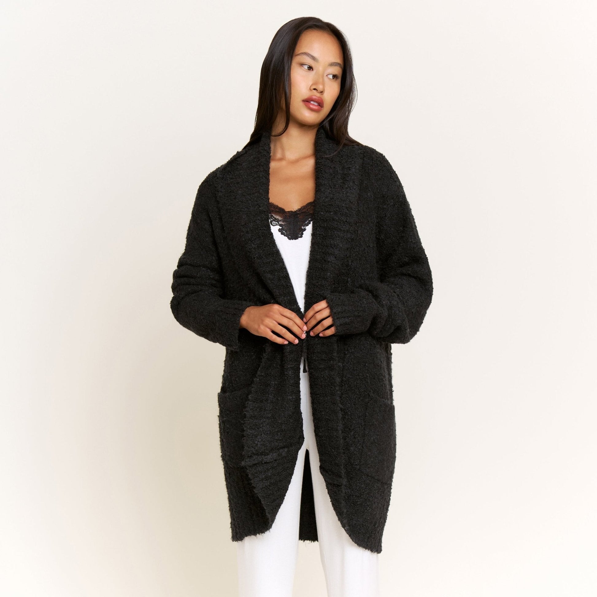 Honeydew Ready to Relax Cardigan in Black