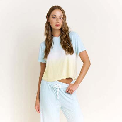 Honeydew Take A Break Tee Pant Set in Sunrise Dip-Dye