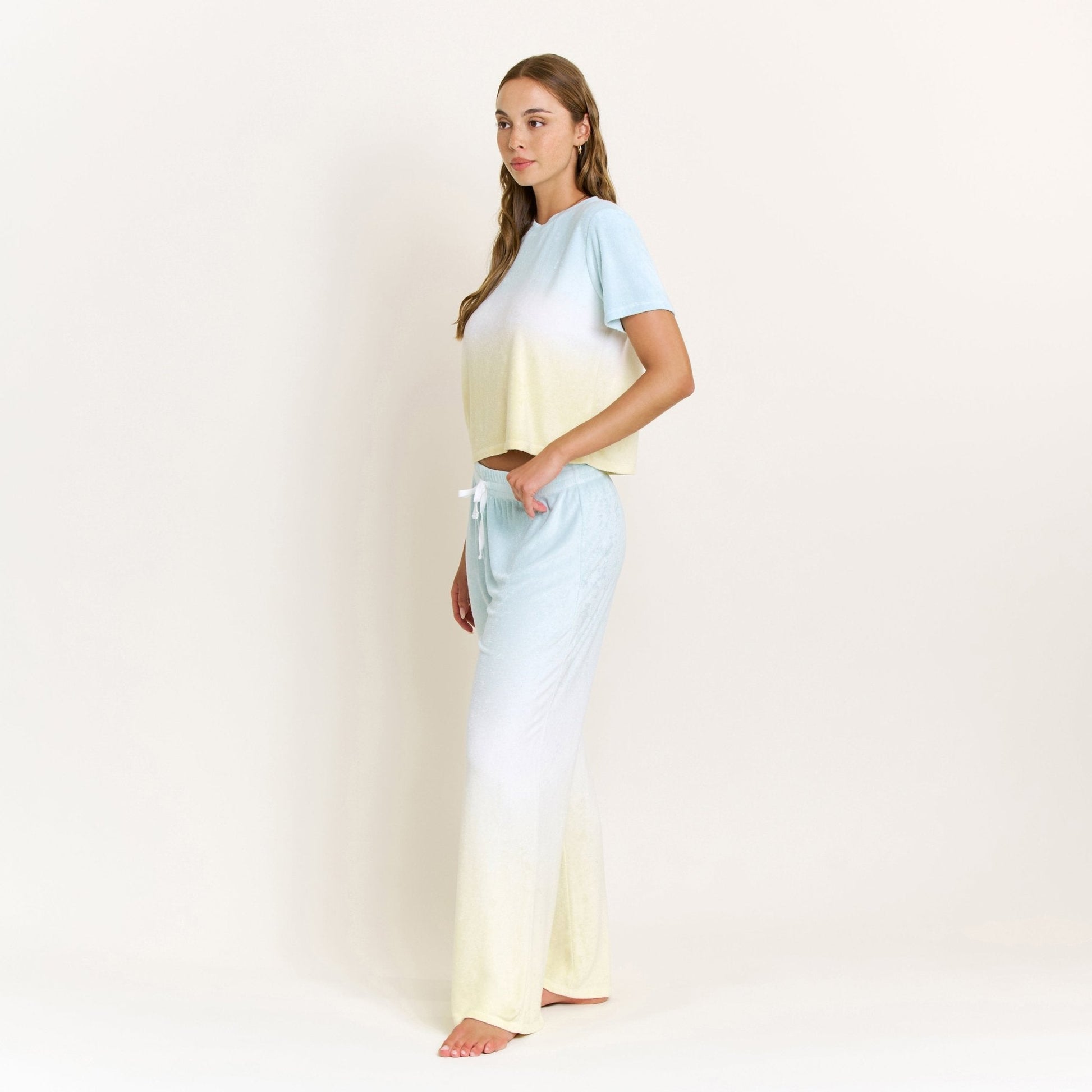 Honeydew Take A Break Tee Pant Set in Sunrise Dip-Dye