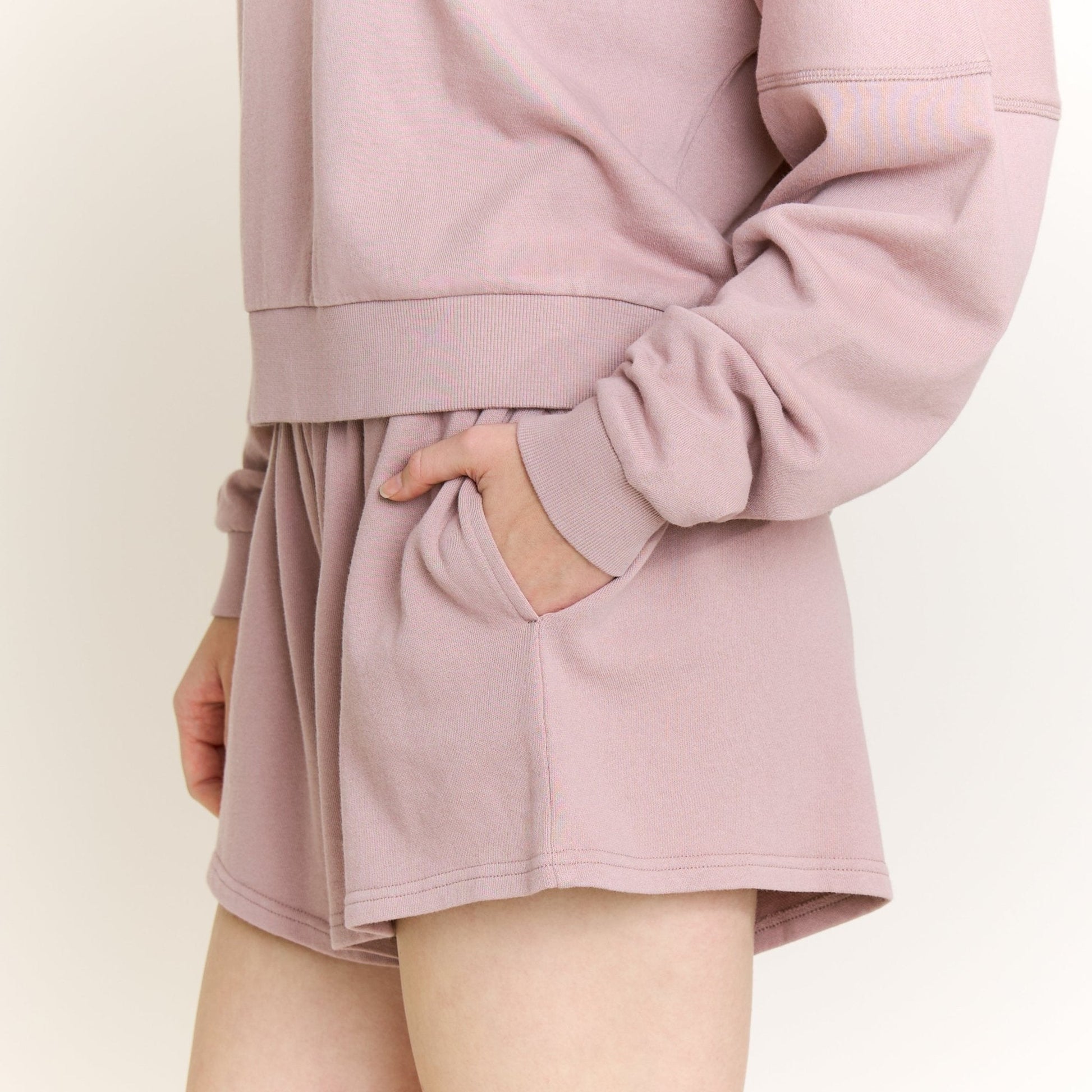 Honeydew Weekend Club Long Sleeve Shortie Set in Mocha