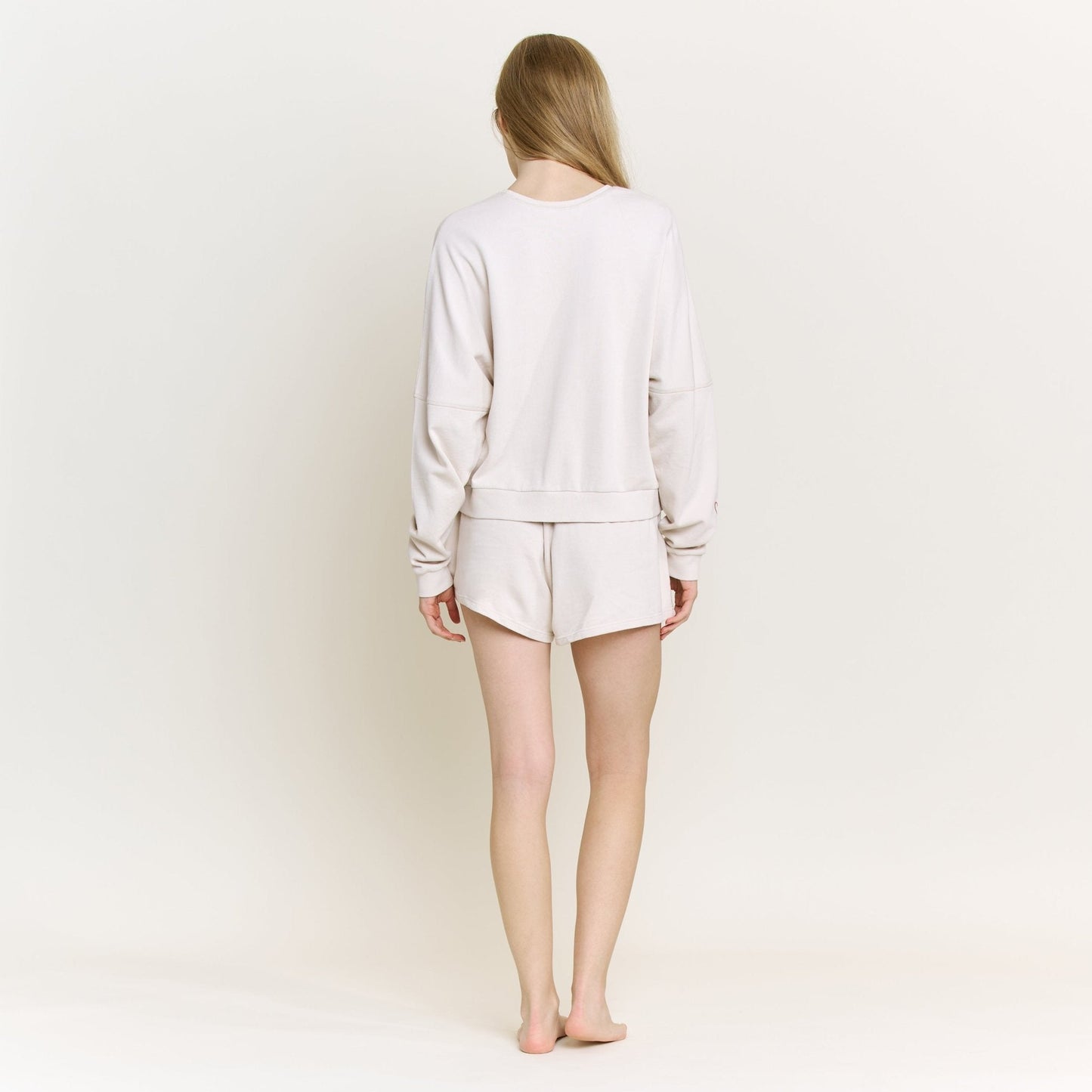 Honeydew Weekend Club Long Sleeve Shortie Set in Putty