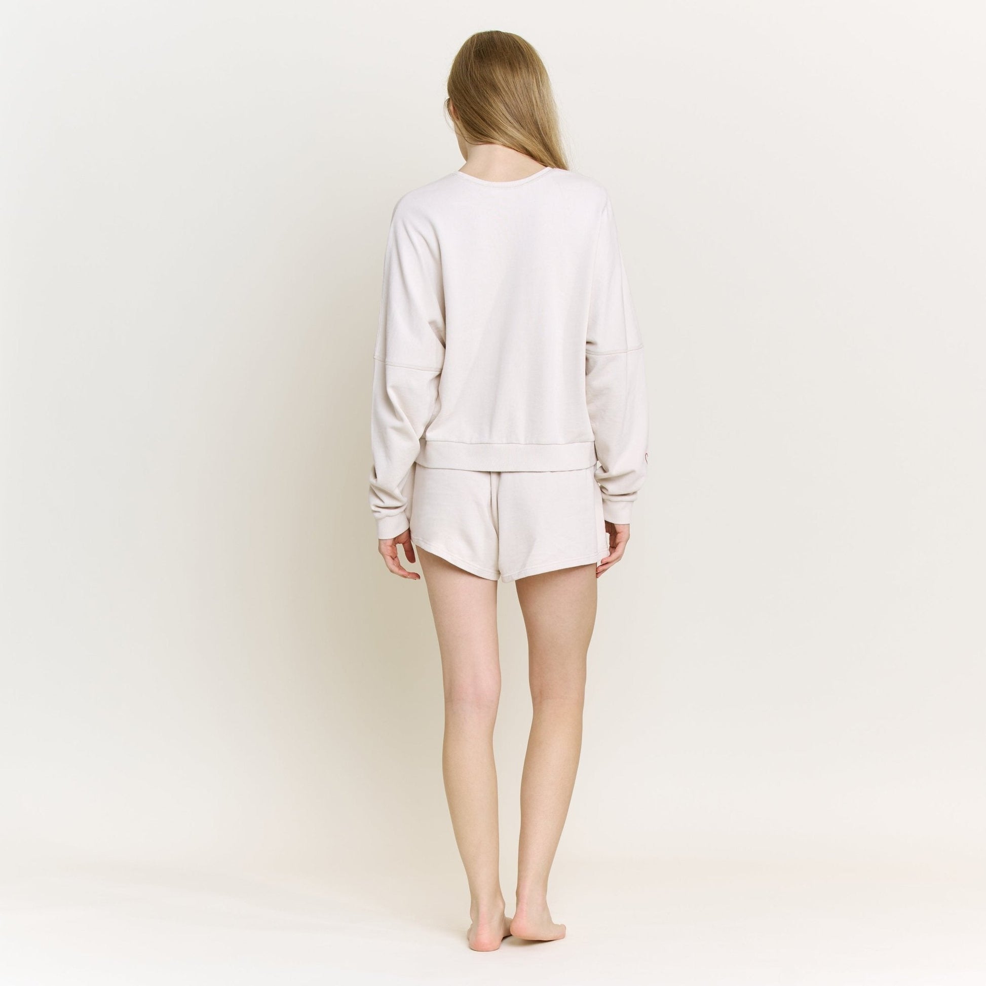 Honeydew Weekend Club Long Sleeve Shortie Set in Putty