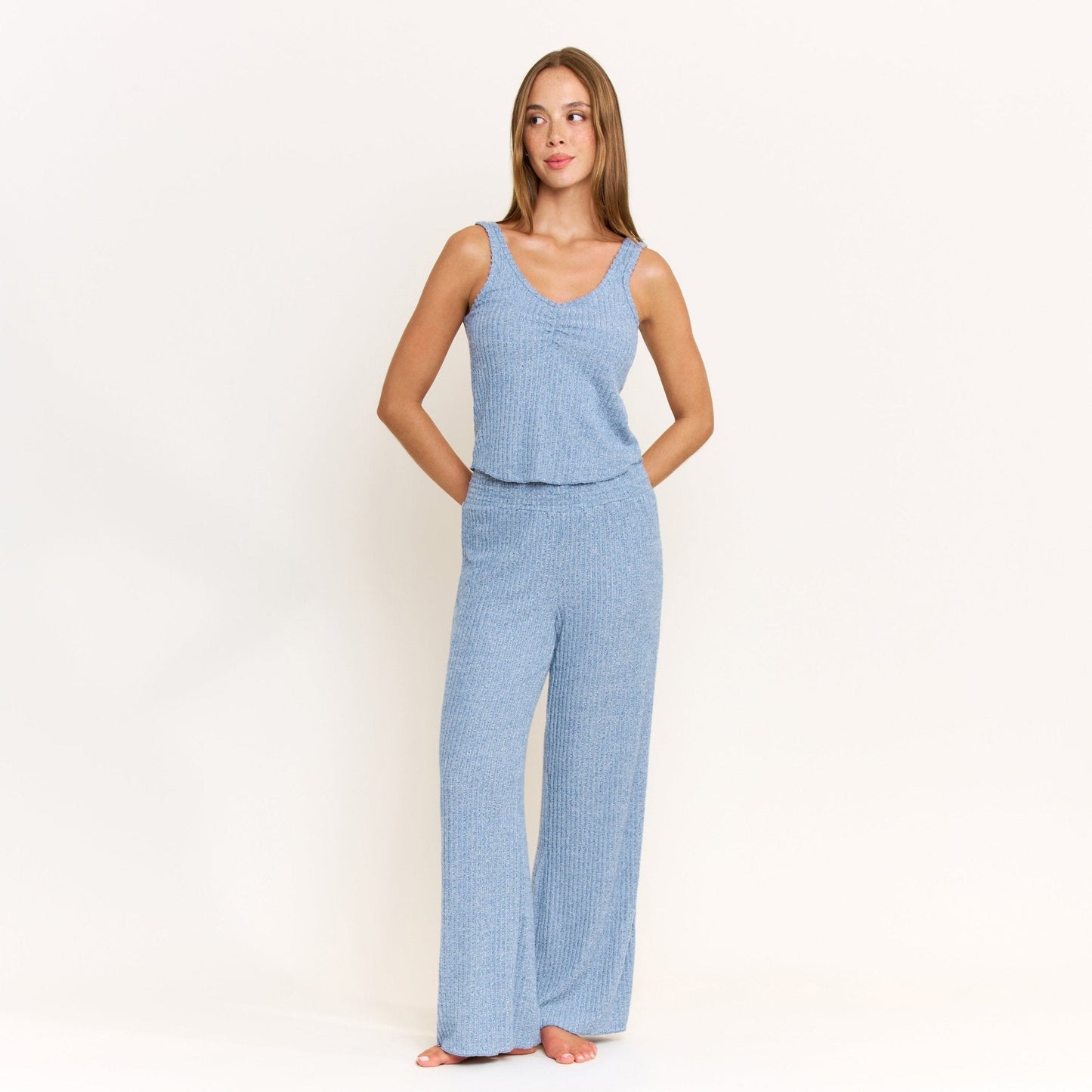 Honeydew Dream Cloud Pant in Heather Coastal Blue
