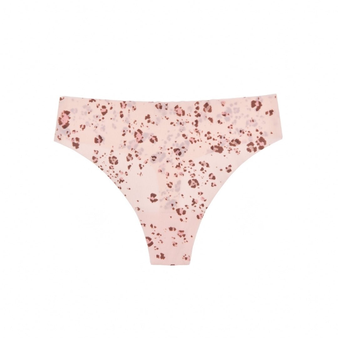 Honeydew Like Nothing Thong in Powdery Peach Leopard