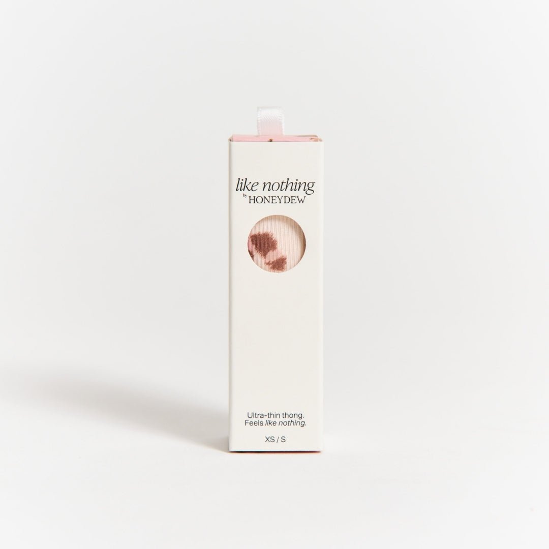 Honeydew Like Nothing Thong in Powdery Peach Leopard