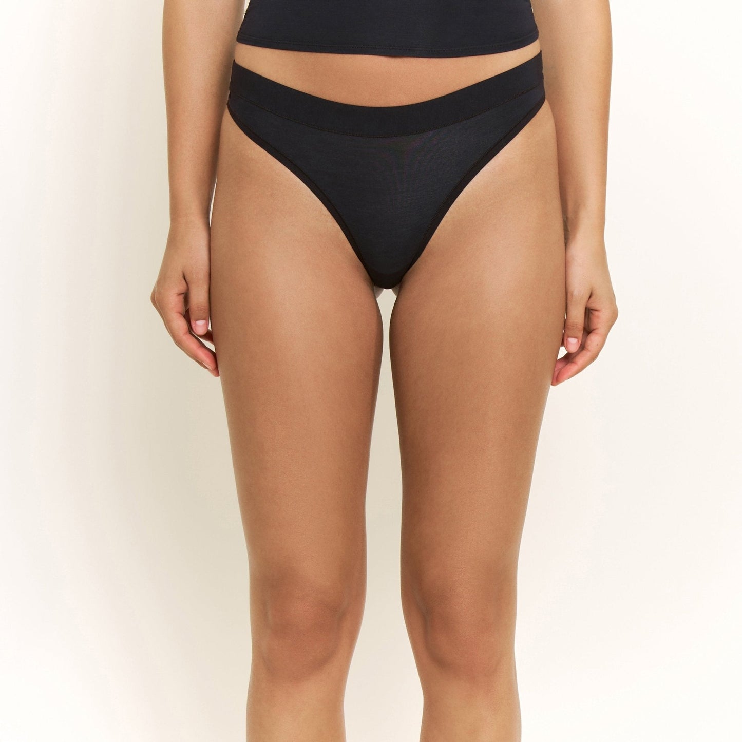 Honeydew Emery Thong in Black