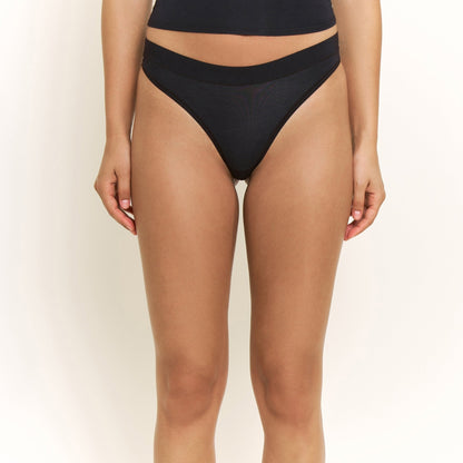 Honeydew Emery Thong in Black