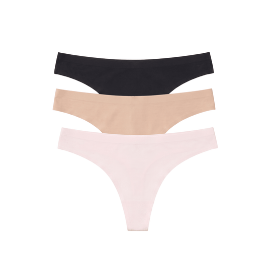 Honeydew Breeze Luxe Thong 3-Pack in Basics & Ballet Slipper