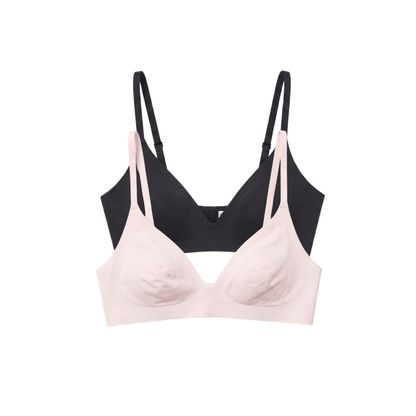 Honeydew Breeze Luxe Bralette 2-Pack in Black & Ballet Slipper