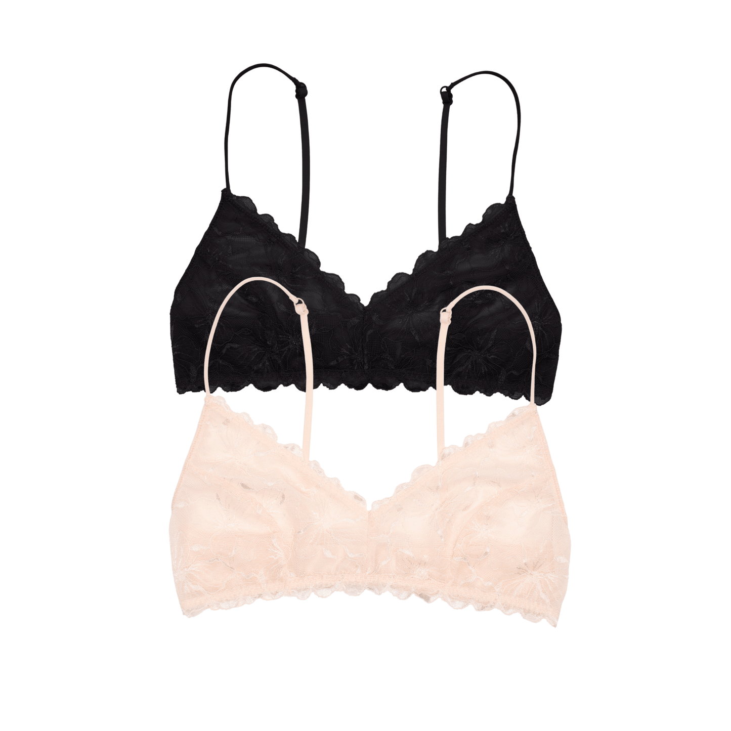 Honeydew Jessa Bralette 2-Pack in Black & Ballet Slipper