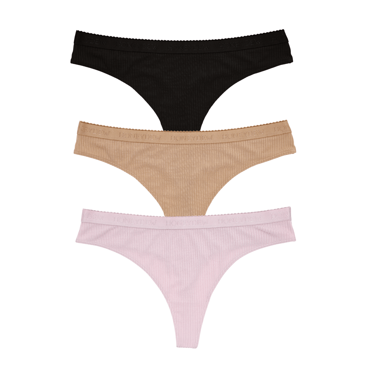 Honeydew Emma Thong 3-Pack in Basics & Budding