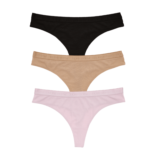 Honeydew Emma Thong 3-Pack in Basics & Budding