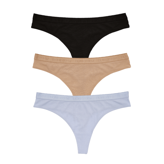 Honeydew Emma Thong 3-Pack in Basics & Moonbeam