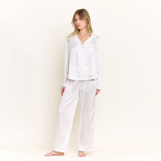 Honeydew Forever Mine Long PJ Set in White