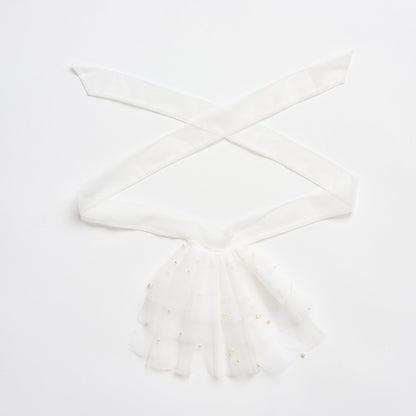 Honeydew Pretty in Pearls Tie Booty Veil in White