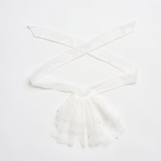 Honeydew Pretty in Pearls Tie Booty Veil in White