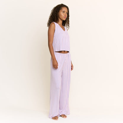 Honeydew All American V Tank Pant Set in Lilac Dew Pin Stripe