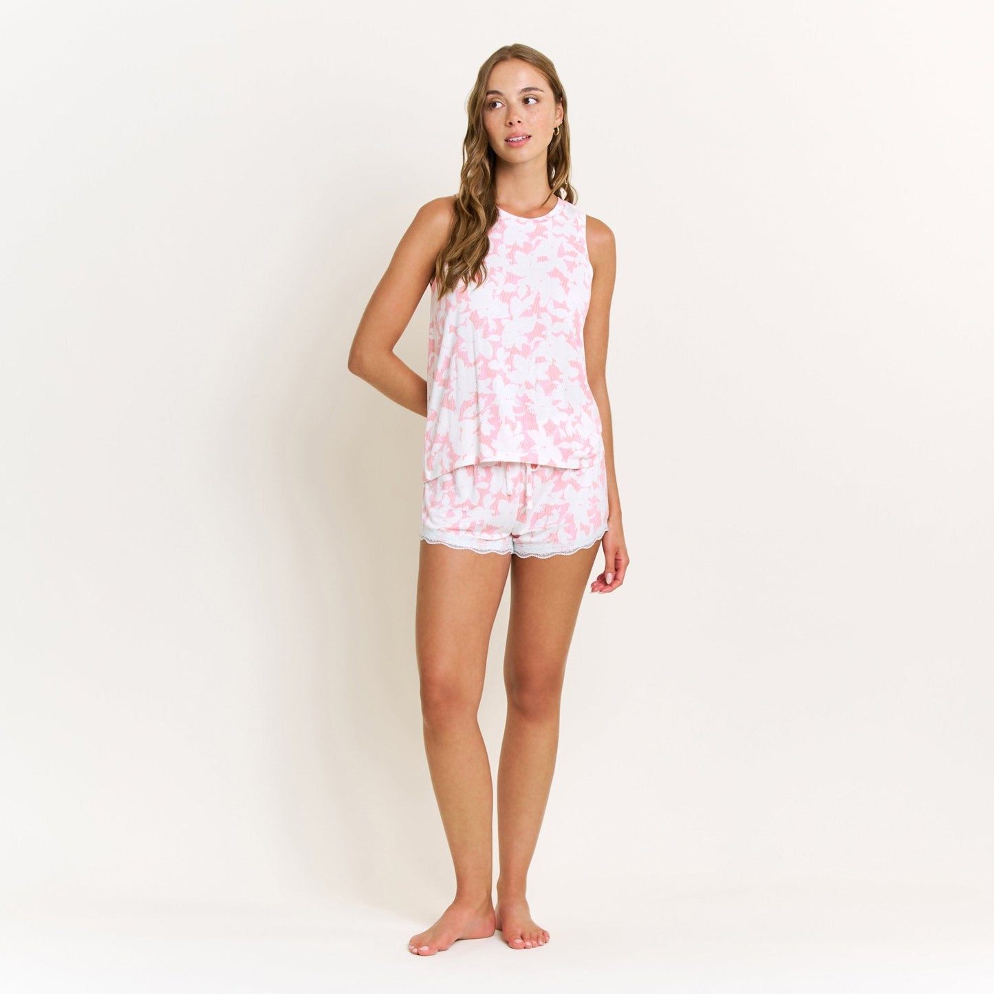 Honeydew All American Tank Shortie Set in Baja Pink Floral