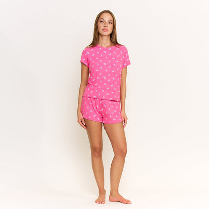 Honeydew Blissful Shortie Set in Fuchsia Wild Rose